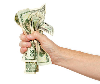 grabbing money