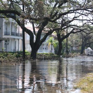 New Orleans street post-Hurricane Katrina