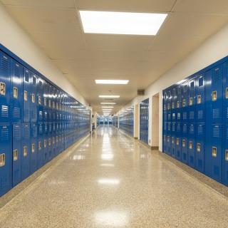 empty school hallway
